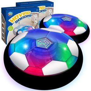 Hover Soccer Ball Toys for Boys, 2 LED Light Soccer Balls with Soft Foam Bumper